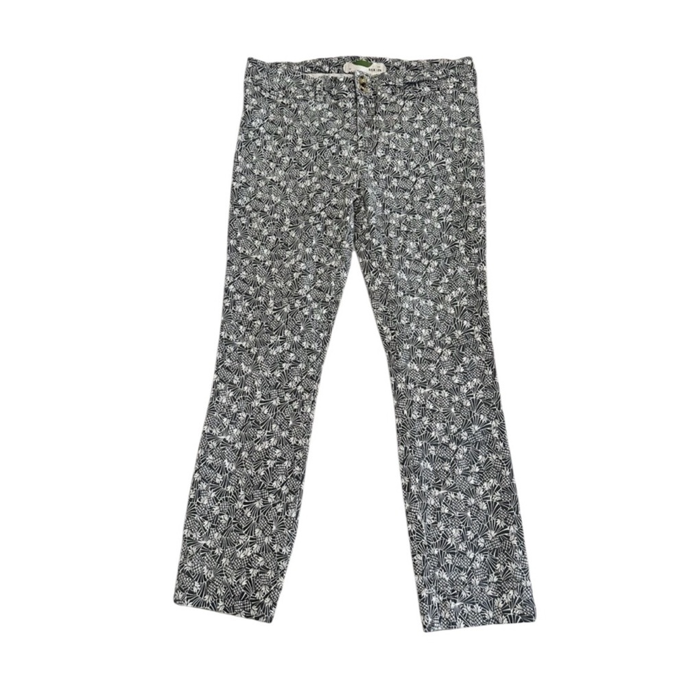 ANTHROPOLOGIE Bowery Pants Women's  8. 12 R  White Pineapple‎ Print Crop